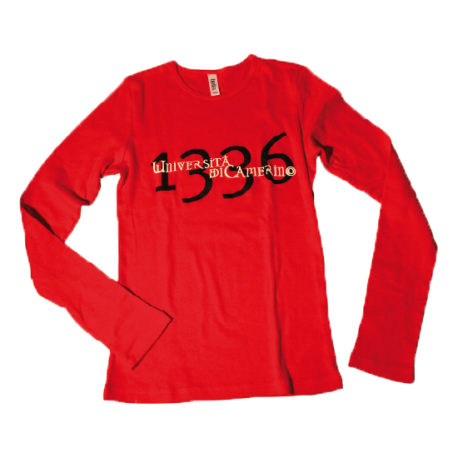 T-shirt rossa manica lunga donna - Merchandising Unicam